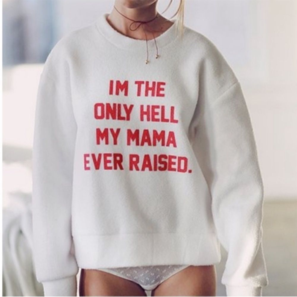 Daydream Nation The Only Hell My Mama Ever Raised SS, White and Red. Medium. NWT